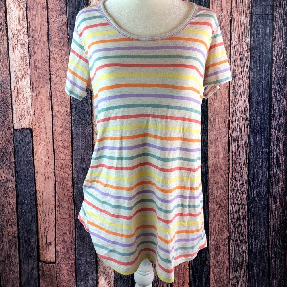LuLaRoe Classic T Rainbow Stripes